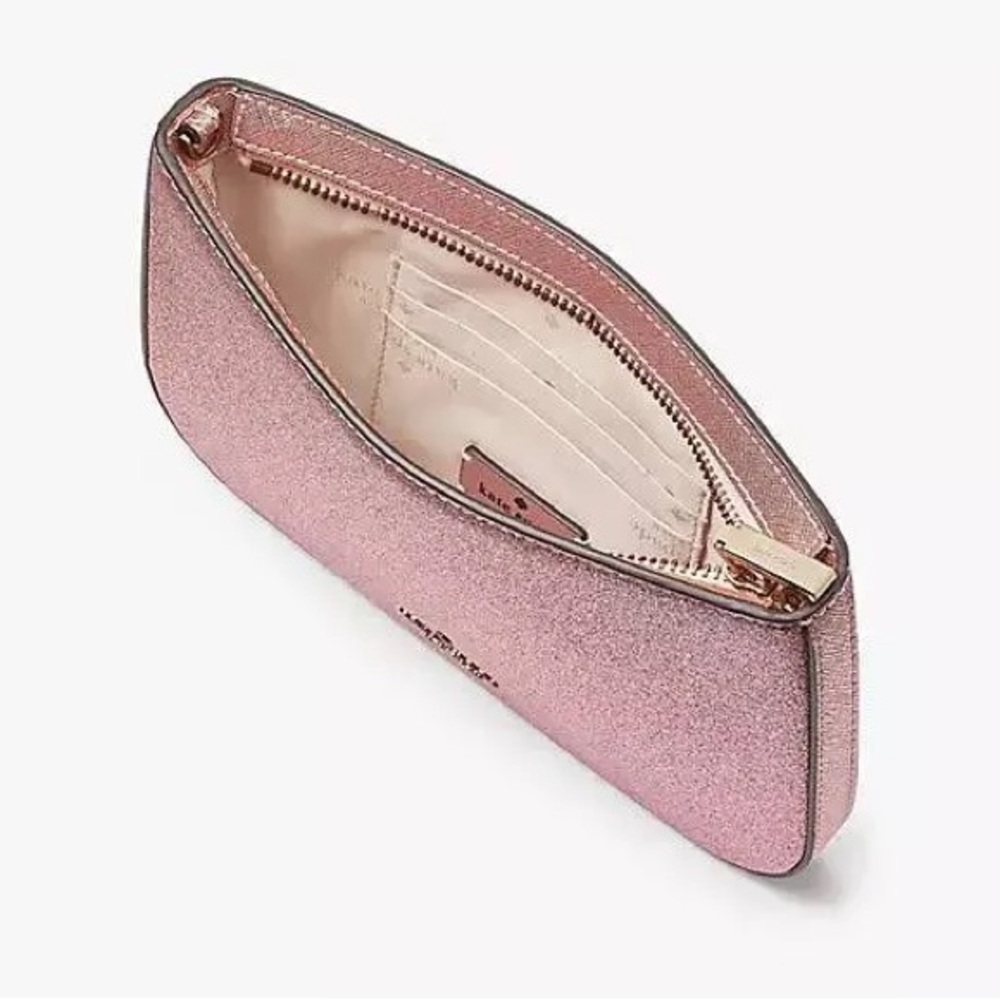 Kate Spade NWT Pink Sparkle Glimmer Clutch Pochette - Picture 4 of 8